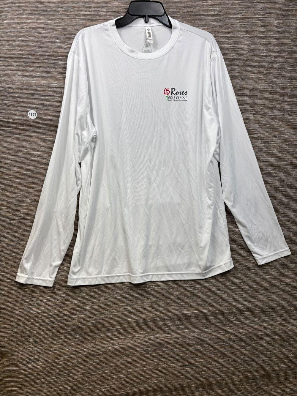 Team 365 Shirt Mens XL White Long Sleeve Golf Performance Graphic Tee Top